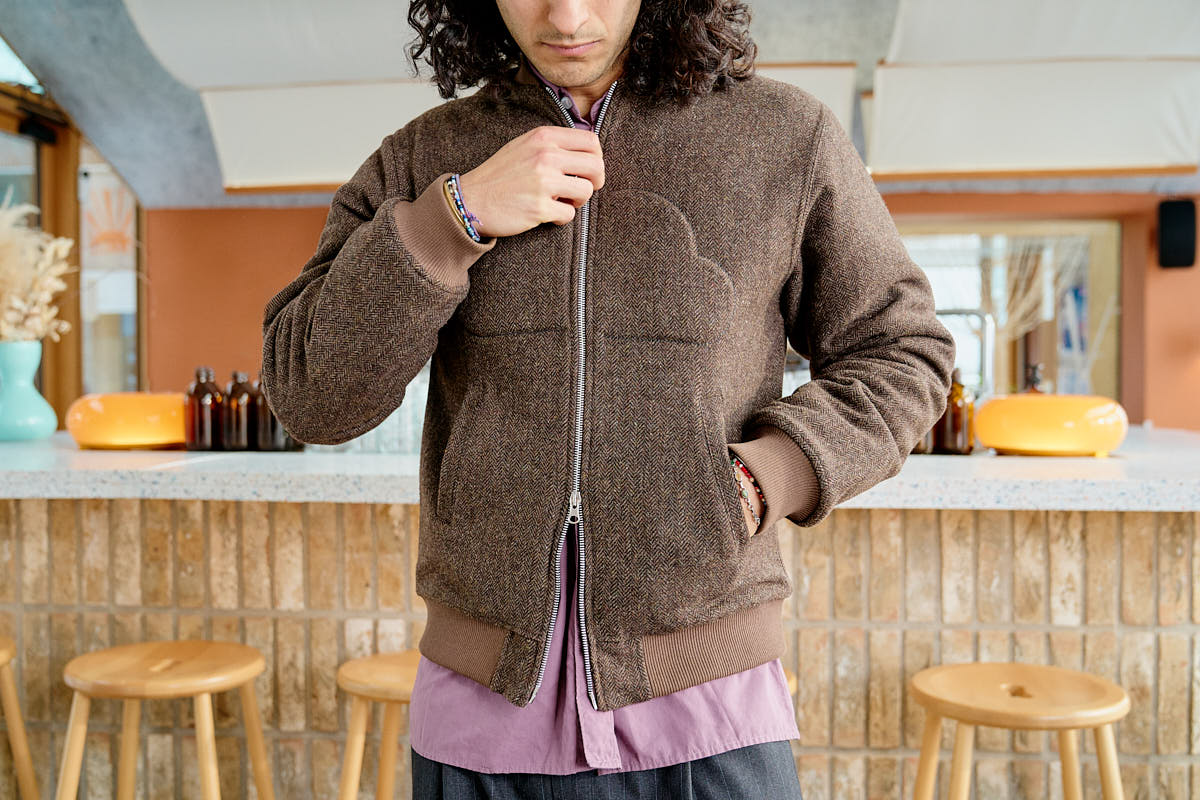 Wool Bomber Jacket Brown (Preorder)