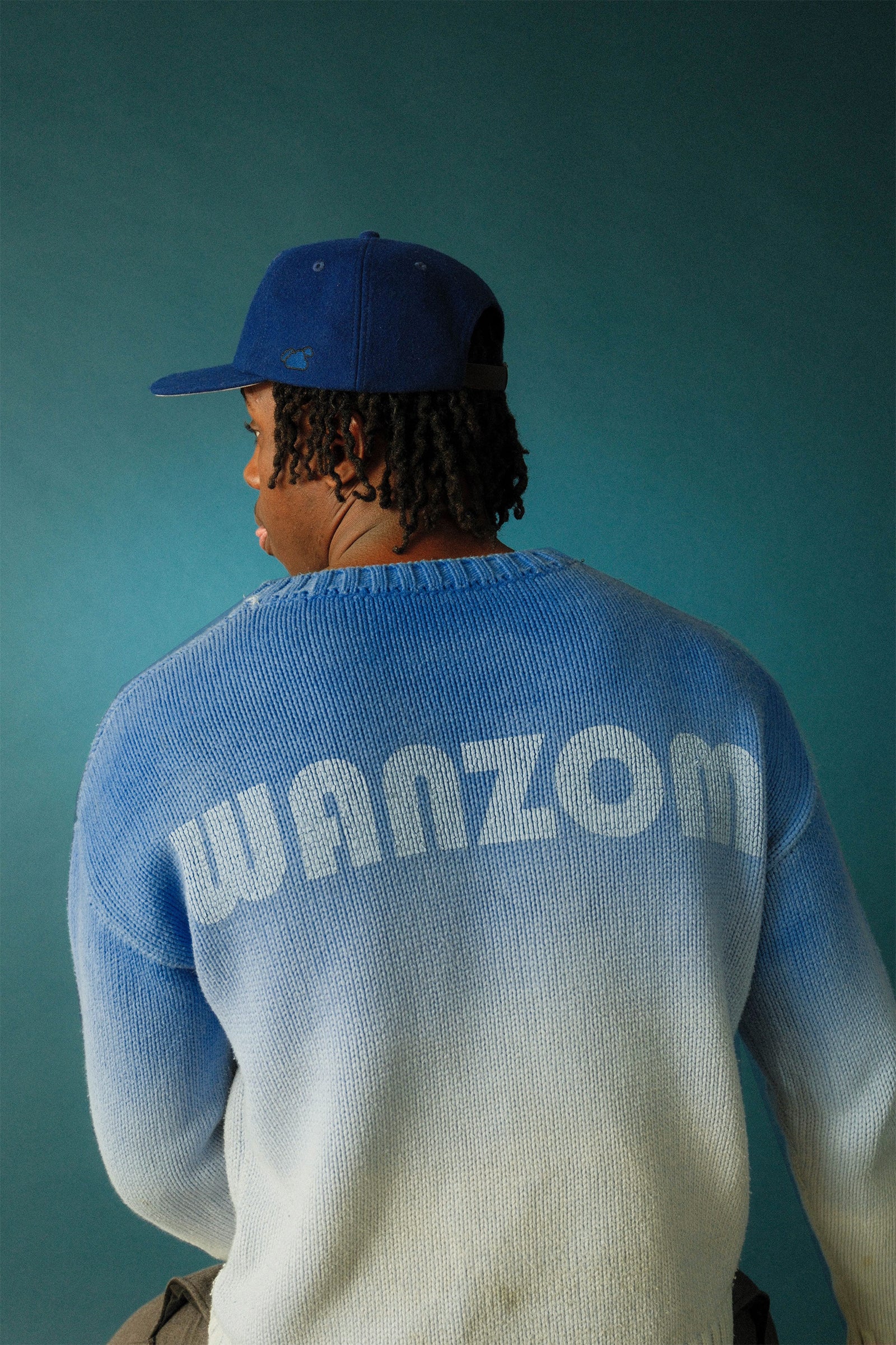 Wanzom Dyed Knitted Sweat Blue