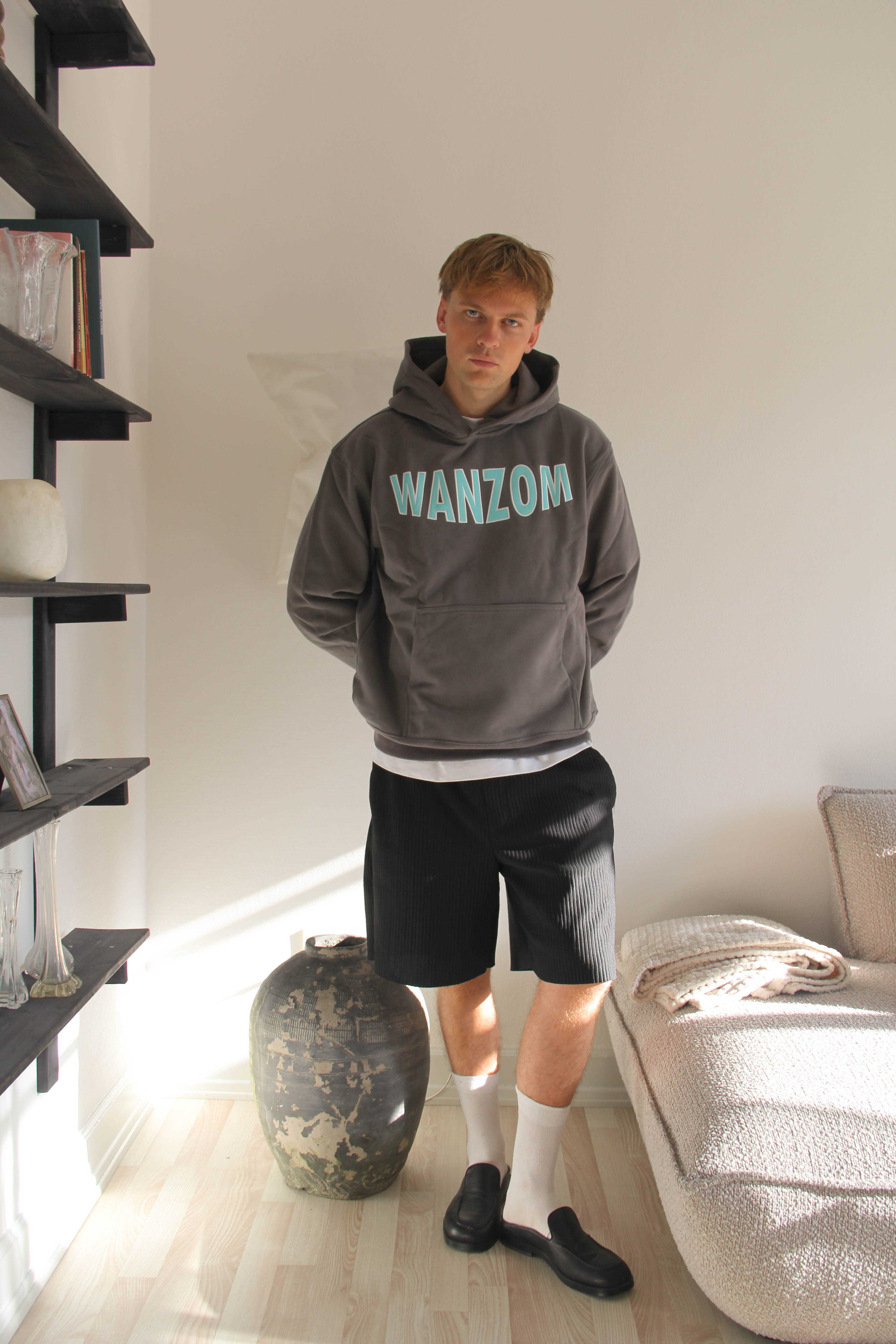 Heavyweight Logo Hoodie Cool Grey